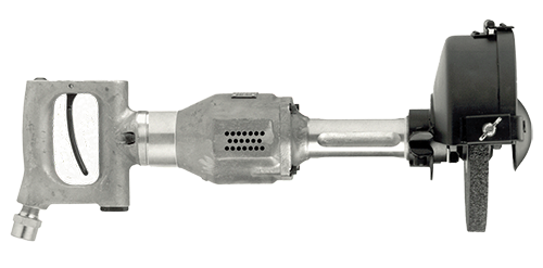 Henrytools 56HG horizontal grinder (4HP) with 6 inch wheel guard and Spade Handle Grip throttle.